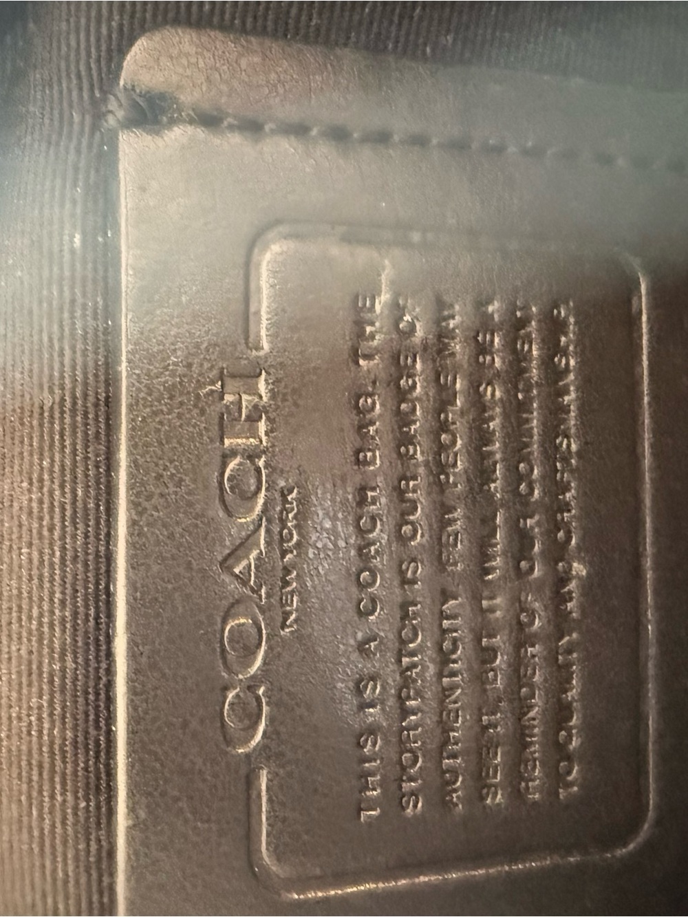 COACH Black Pebbled Leather Crossbody with Gold Logo - Picture 5 of 12